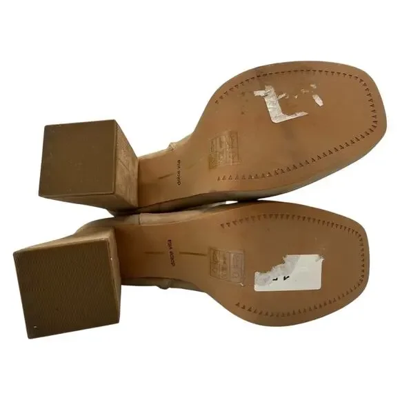 NEW with IMPERFECTIONS Dolce Vita Block Heel Boot Size 8 Tan Suede - Picture 8 of 10